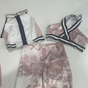 Stylish Pink and White Women's Activewear Set
